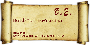 Belász Eufrozina névjegykártya